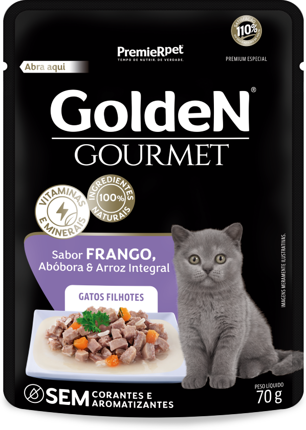 Ração Úmida PremieR Pet Golden Gourmet Frango para Gatos Filhotes 70 g